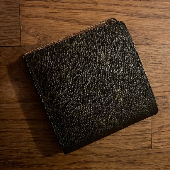 LOUIS VUITTON Folded Wallet Bi-fold PVC Brown Monogram Used - Picture 2 of 15